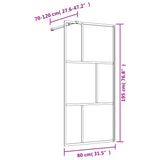 Walk-in Shower Wall with Clear ESG Glass Gold 80x195 cm 154953