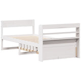 Bed Frame without Mattress White 75x190 cm Small Single Solid Wood Pine 3307147