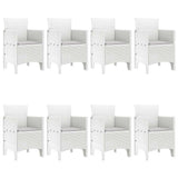 Garden Dining Set 9 pcs White Polypropylene 3378584
