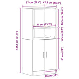 Kitchen Cabinet Old Wood 57x41.5x131.5 cm Engineered Wood 860128