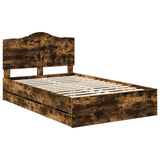 Bed Frame with Drawer Smoked Oak 120 x 200 cm Engineer Wood 3413433