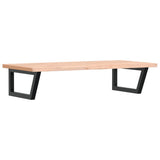 Basin Shelf Wall Mounted Steel and Solid Wood Beech 3302435