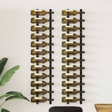 Wall Mounted Wine Racks for 12 Bottles 2 pcs Black Iron 282467