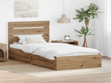 Bed Frame with Drawer Artisan Oak 90 x 190 cm Engineered Wood 3412027