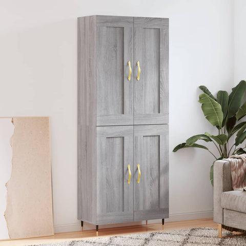 Highboard Grey Sonoma 69.5x34x180 cm Engineered Wood 3199671