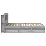 Bed Frame with Storage Grey Sonoma 140 x 200 cm Engineered Wood 3433497