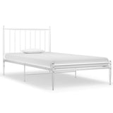 Bed Frame without Mattress White Metal 100x200 cm 325013
