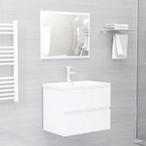 Sink Cabinet with Built-in Basin White Engineered Wood 3071630
