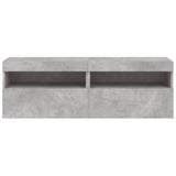 TV Wall Cabinets with LED Lights 2 pcs Concrete Grey 60x30x40 cm 837190