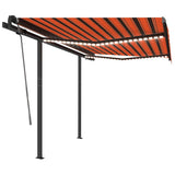 Manual Retractable Awning with LED 3.5x2.5 m Orange and Brown 3070125