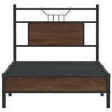 Bed Frame without Mattress Brown Oak 90x200 cm Engineered Wood 4106991