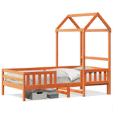 Bed Frame with Roof without Mattress Wax Brown 90x200 cm 3282161