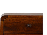 Solid Wood Mini Chestnut Curved Bedside, 2 Drawers, Dark Brown B2743P402921