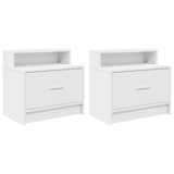 ZNTS Bedside Cabinets with Drawer 2 pcs White 51x31x47 cm 858669