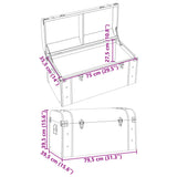 Treasure Chest with Latches Dark Brown 79.5x39.5x39.5 cm Plywood 4010548