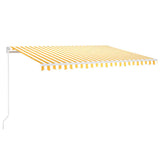 Manual Retractable Awning 450x350 cm Yellow and White 3068998
