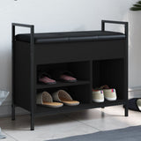 Shoe Bench Black 65.5x32x57.5 cm Engineered Wood 835202