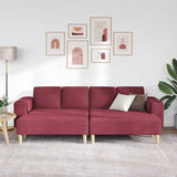 Sofa Set 3 pcs Wine red Fabric 3335115