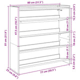 Shoe Rack Grey Sonoma 80x25x81 cm Engineered Wood 859910