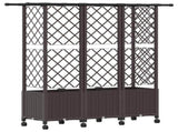 Raised Bed with Trellis and Roof Brown 163.5 x 40 x 142 cm PP 3423124