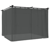 Gazebo with Curtains Anthracite 3x3 m Steel 4003918