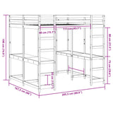 Loft Bed with Desk and Ladder White 160x200 cm Solid Wood Pine 3284234