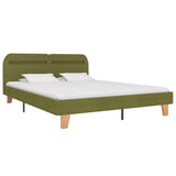 Bed Frame with LED without Mattress Green Fabric 150x200 cm King Size 281089