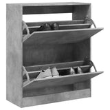 Shoe Cabinet Concrete Grey 80x34x96.5 cm Engineered Wood 839969