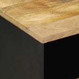 Bed Cabinet Black 40x33x46 cm Solid Rough Wood Mango 4018634