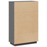 Highboard Grey 74x35x117 cm Solid Wood Pine 814366