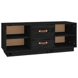 TV Cabinet Black 100x34x40 cm Solid Wood Pine 818229