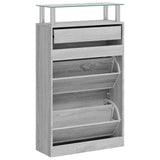 Shoe Cabinet Grey Sonoma 63x24x104 cm Engineered Wood 342568