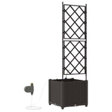 Garden Planter Brown 40 x 40 x 142 cm Plastic 42002826