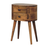 Mini Oak-ish Rounded Bedside Table IN3330