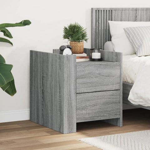 ZNTS Bedside Cabinet Grey Sonoma 45x50x50 cm Engineered Wood 848288