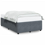 ZNTS Bed Frame without Mattress Dark Grey 120x190 cm Small Double Velvet 3284995