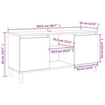 TV Cabinet with Solid Wood Legs Smoked Oak 103.5x35x50 cm 813158