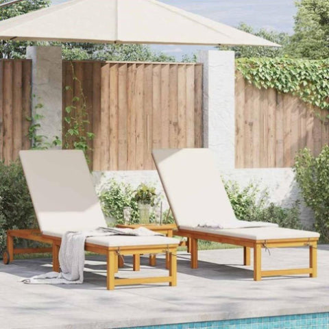 Sun Lounger 3 pcs Brown 35 x 35 x 34cm Solid Acacia wood 3333829