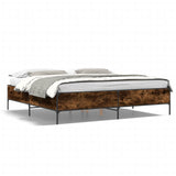 Bed Frame without Mattress Smoked Oak 200x200 cm 3279779
