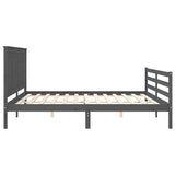 Bed Frame without Mattress Grey 200x200 cm Solid Wood 3194268