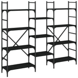 Bookshelf Black Engineered Wood Tall Bookshelf Rectangular 838873