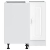 Kitchen Corner Base Cabinet Kalmar White Engineered Wood 853507