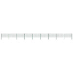 Fence Panel with Posts Iron 1557.5x80 cm Green 278612