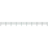 Fence Panel with Posts Iron 1557.5x80 cm Green 278612