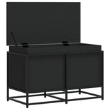 Storage Box with Lid Black 80x40x51.5 cm Engineered Wood 848799