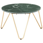 ZNTS Coffee Table Green 65x65x42 cm Real Stone with Marble Texture 286447