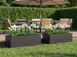 Garden Planter 2 pcs Black 80 x 40 x 40 cm Cold-rolled Steel 8005233