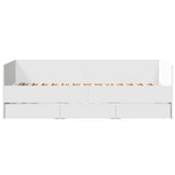 Daybed with Drawers without Mattress White 100x200 cm 3280811