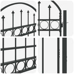Fence Gate Grey 100 x 175 cm Powder-coated steel 42008928