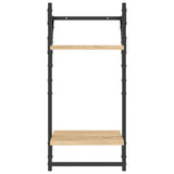 6 Piece Wall Shelf Set with Bars Sonoma Oak Engineered Wood 836269
